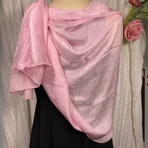 Christian Dior Pink SILK CANNAGE PRINT Rectagular STOLE, EUC
